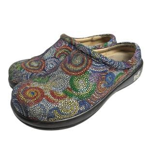 Alegria Kayla Multicolor Bullseye Mosaic Comfort Clog Mules 39 EU 8/8.5 US